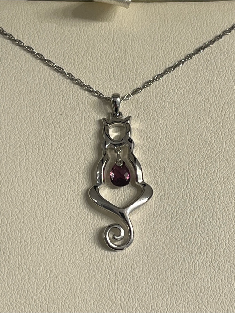 Sterling Silver Cat Necklace Amethyst Gemstone Pendant Littman Jewelers